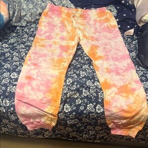 Women’s Never worn Tie-Dye Jogger Pants - Pink & Orange